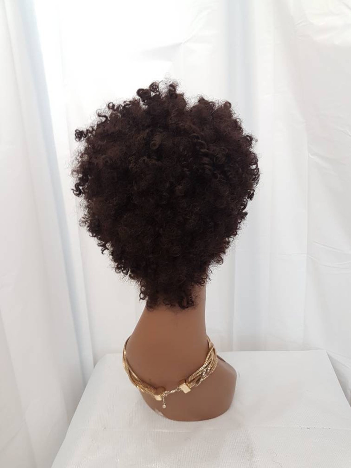 Tapered curly wig in colour 4. Synthetic hair Etsy