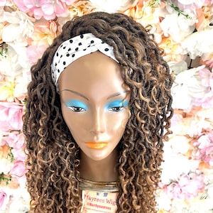 Boho locs headband wig