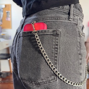 Alternative Phone chain,stainless steel pants chain,punk chains,90s grunge,goth gift,emo edgy,wallet chain,cell phone accessories,music fest