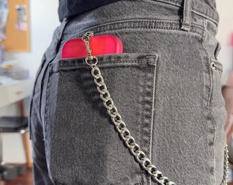 Alternative Phone chain,stainless steel pants chain,punk chains,90s grunge,goth gift,emo edgy,wallet chain,cell phone accessories,music fest
