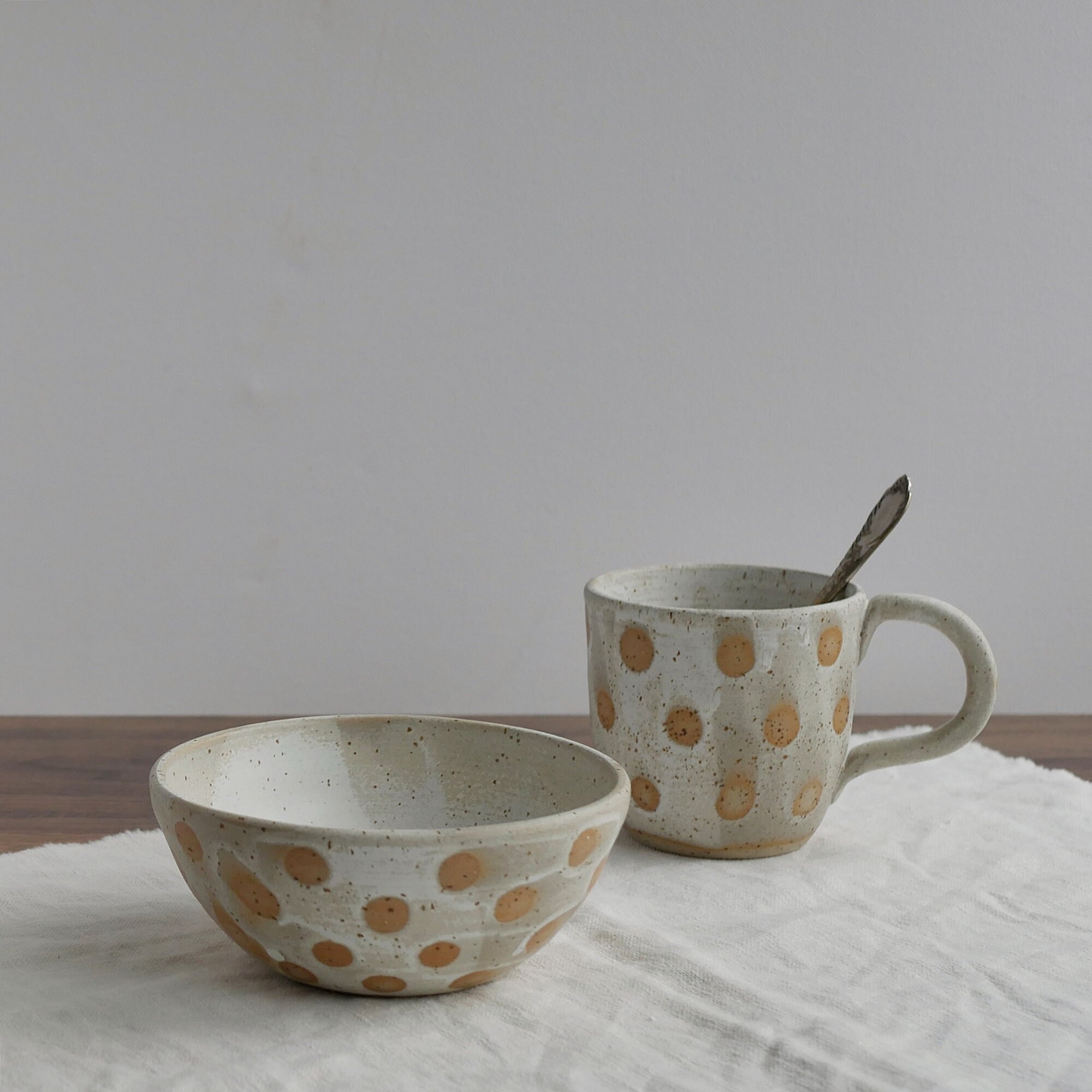 Coffee mug pottery cereal bowl breakfast gift set for Etsy