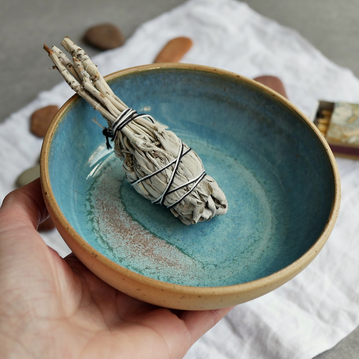 Sage burner smudge dish ceramic incense bowl smudge bowl Etsy