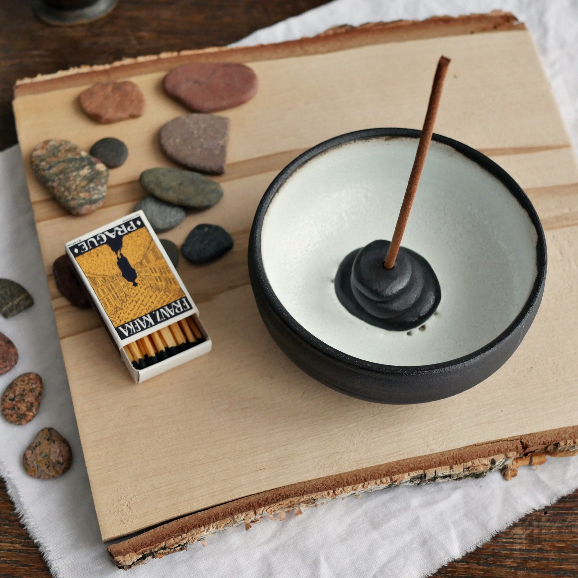 Zen stones incense burner ceramic incense holder Etsy