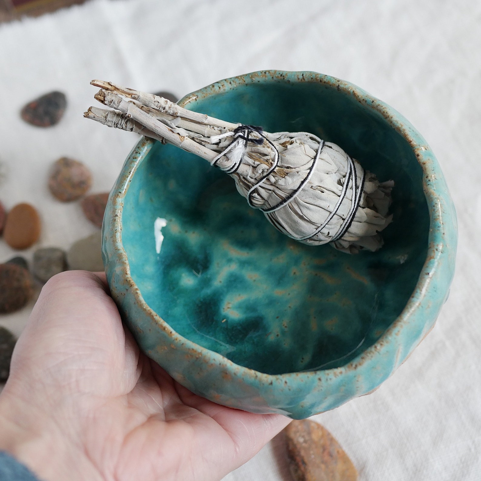 Incense sage burner smudge dish sage gift incense bowl Etsy