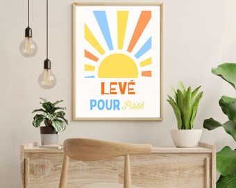Kreolsk väggkonst från Réunion | Up to Pee | Minimalistisk målning | Väggtryck | Réunion-affisch | Bild