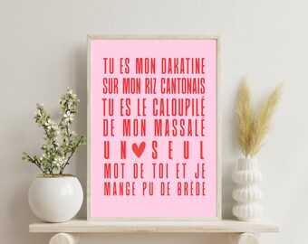 Kreolsk väggposter från Réunion | Bara ett ord från dig | Minimalistisk målning | Väggtryck | Poster från Réunion |