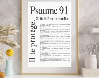Bibelversposter | Psalm 91 | Minimalistiskt konstverk | Väggkonst | Kristen poster