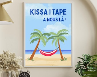 Kreolsk väggposter från Réunion | KISSA | besök oss här | Minimalistisk målning | Väggtryck | Réunion-poster | Bild
