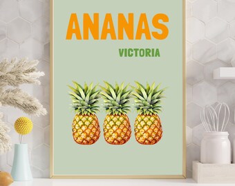 Kreolsk väggposter från Réunion | Victorian ananas | Dekorativ målning | Väggtryck | Poster av Réunion |