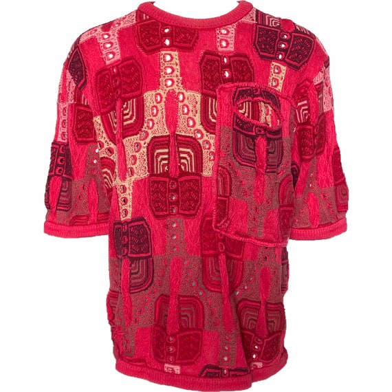 Vintage Coogi Pink Short Sleeve Crewneck Sweater