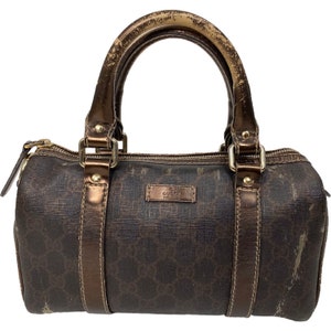 Vintage 70s Gucci GG Web Monogram Leather Speedy Boston Bag – Mint Market