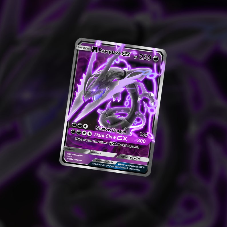Shadow Mega Rayquaza GX Custom Made Etsy