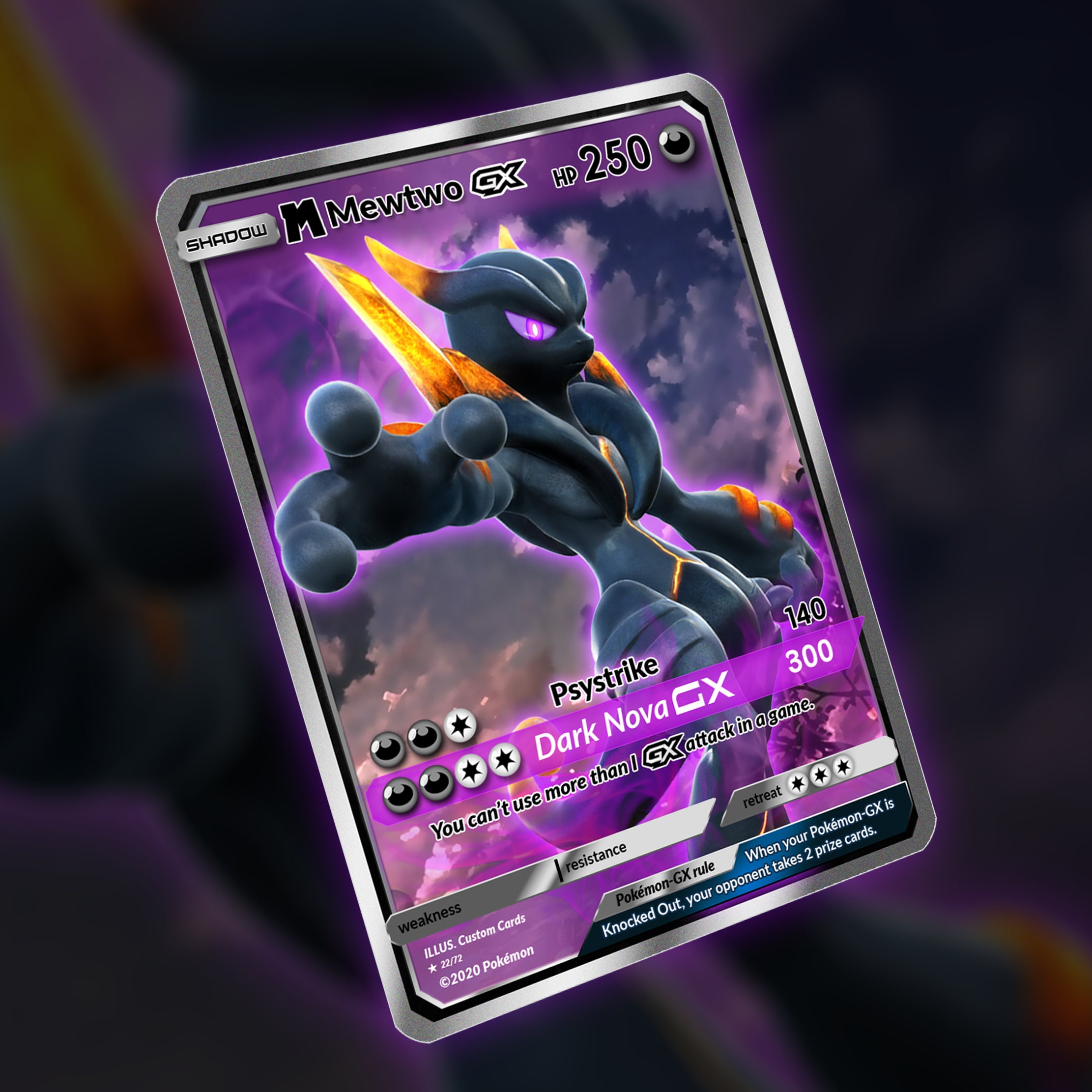 Shadow Mega Mewtwo GX Custom Made Etsy