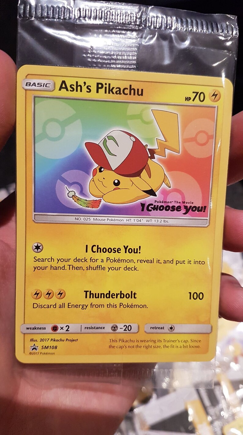 Official Ash's Pikachu I choose you movie promo card Etsy