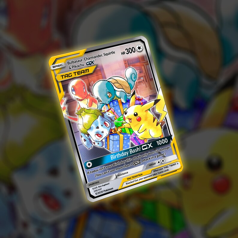 Pikachu Squirtle Charmander & Bulbasaur Birthday Tag Team