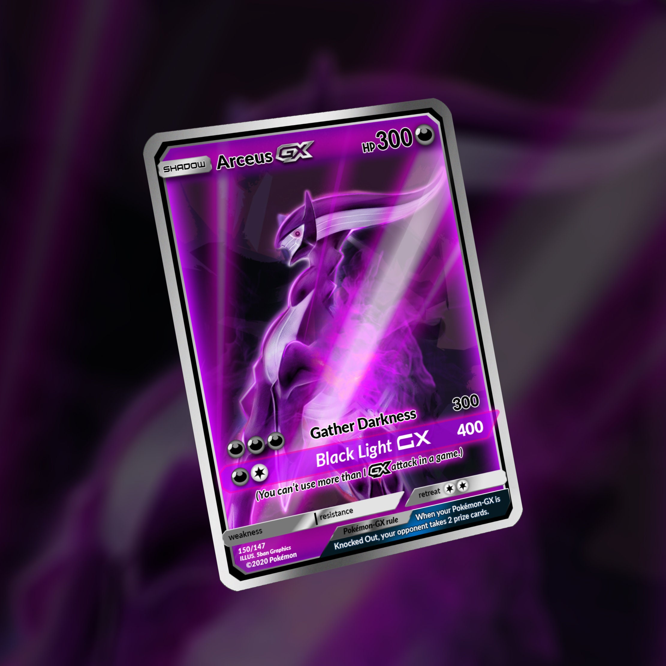 Shadow Arceus GX Card | Etsy