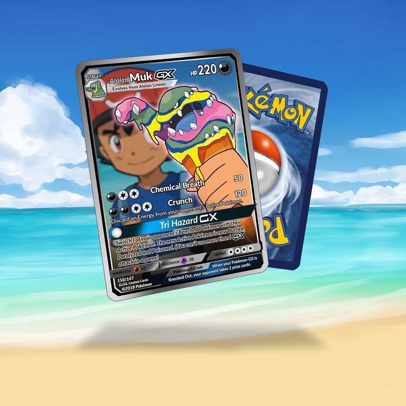 Ash's Alolan Muk GX CUSTOM MADE | Etsy