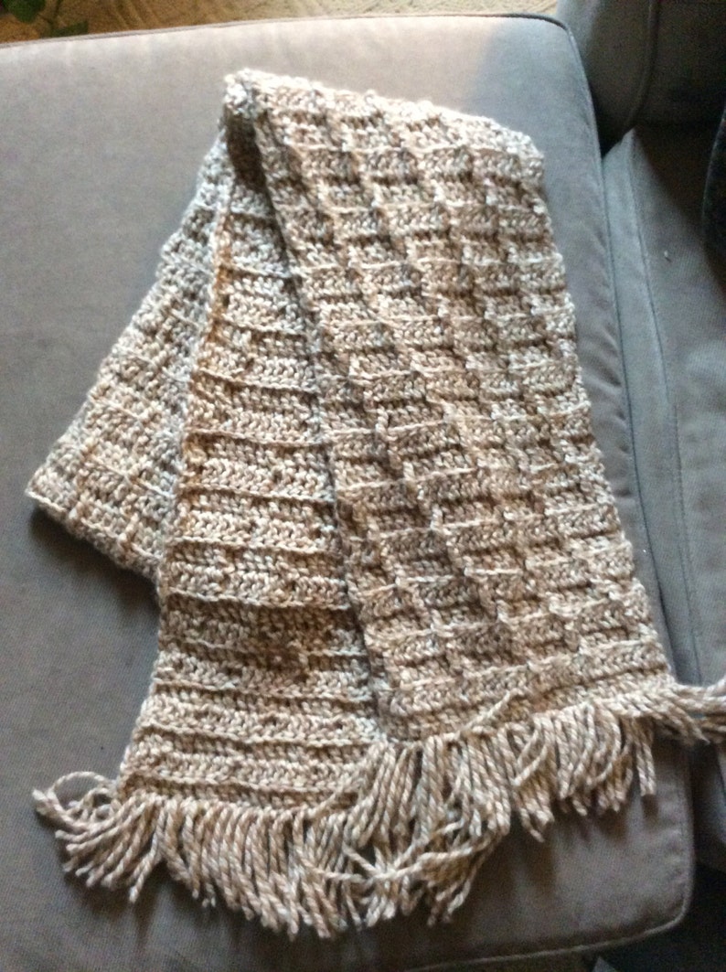 Fringed textured scarf image 1