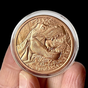T-Rex 1 oz Pièce de collection en cuivre Tyrannosaurus rex pour bas de Noël Pièce en cuivre fin .999