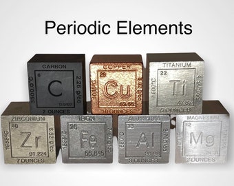Elemental Cube Collection 1.25 Inch  Solid Magnesium Cube 