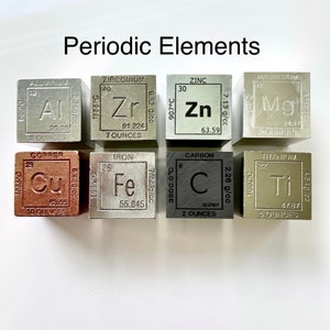 Metal Periodic Table ELEMENT Cubes / In STOCK / Sold in SET or Separately / Best Seller / Science Gift / Chemistry
