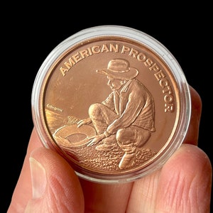 Mining Prospector 1oz. Solid Copper Collector Replica Coin