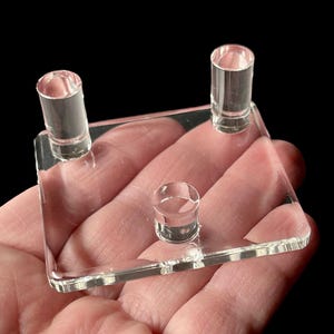 3 Prong 2.5&quot; x 2&quot; Professional Acrylic Mineral Specimen Display Stands For Collectible Mineral Collection Supplies