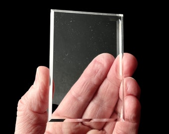3&quot; x 2&quot; Rectangular Beveled Edge Acrylic Base Includes Mineral Putty: Display Supplies