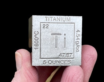 Titanium (Ti) Periodic Table Element Cube / Cubes Sold Separately / BEST SELLER / Chemistry Science Gift 1.25" Cube