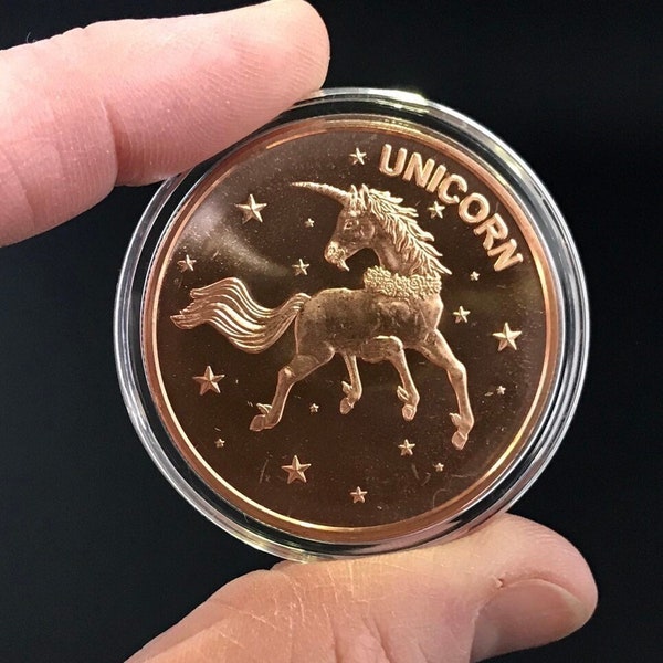 Unicorn Coin 1oz. Copper Collector Coin / Stocking Stuffer / .999 Fine Copper Coin