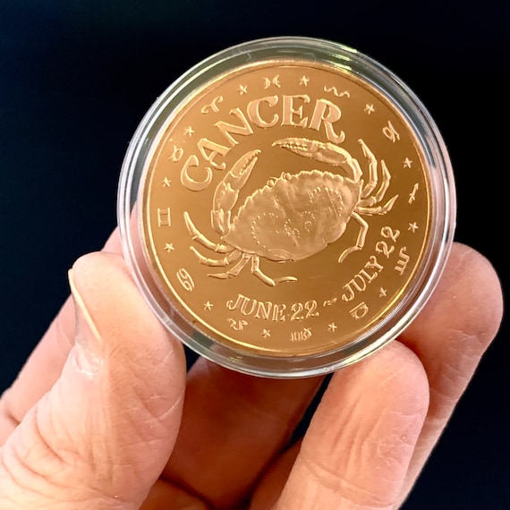 "Cancer" 1 oz .999 Copper Round Part of the Horoscope Series 