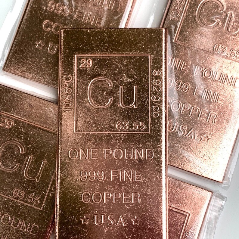 Solid Copper Bar One Pound // Pure Copper Bullion Fine .999 Etsy