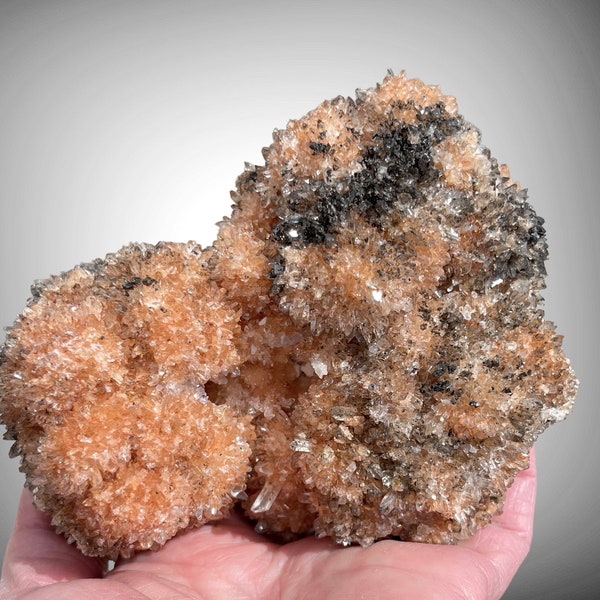 XL Large Creedite, Fluorite, Black Manganese Crystal Cluster / Mineral Specimen from Mexico / Rocks, Minerals and Crystals
