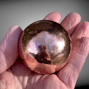Solid Copper Balls 3 SIZES // 99.9% Pure Copper Spheres // Large, Medium and Small // Pure Copper Orb image 4
