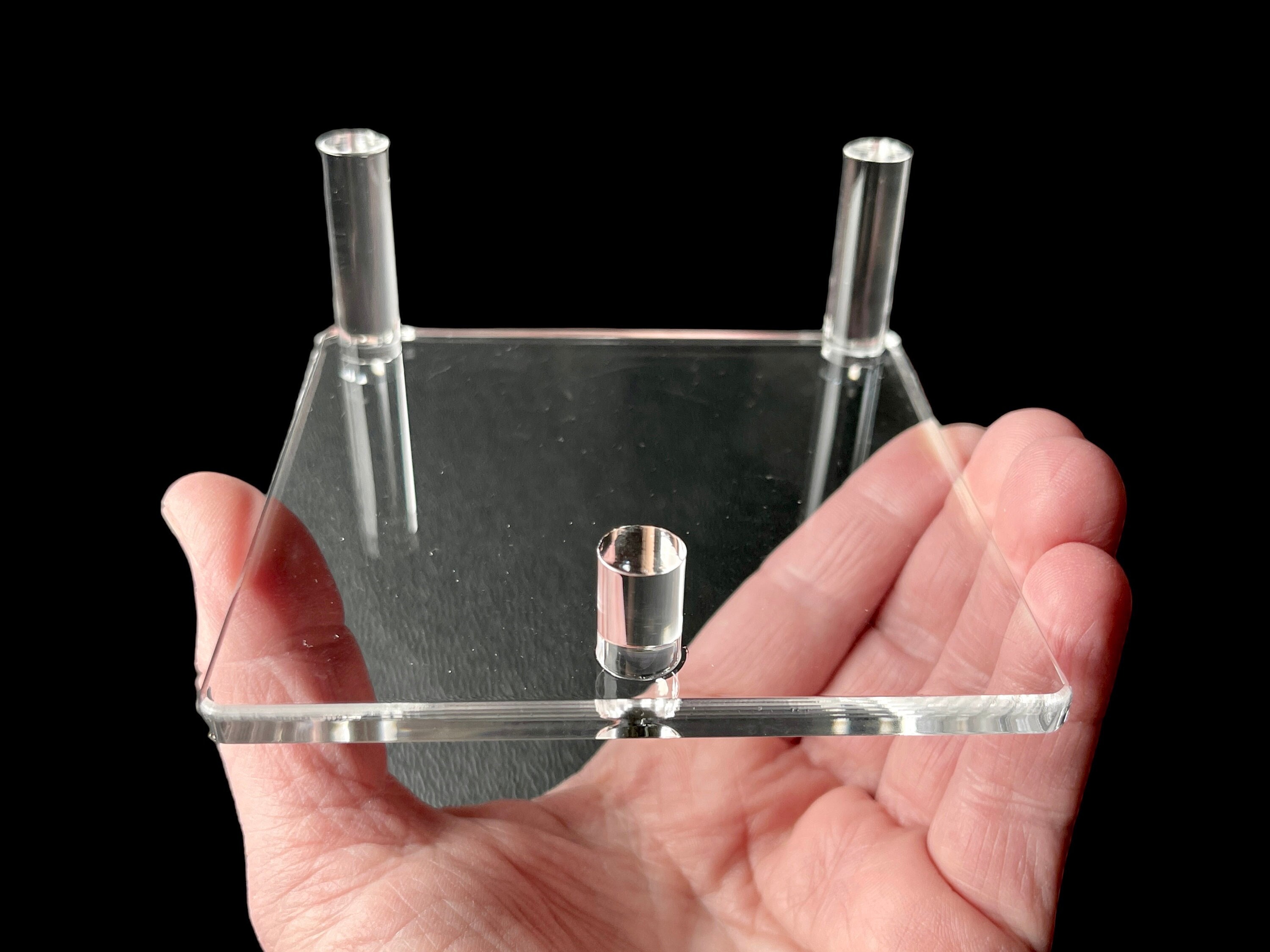 XL 3 Prong 4" Acrylic Mineral Specimen Display Slab Stand: Collectible Supplies