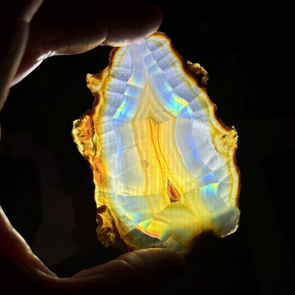 Rainbow Iris Agate Slice, Indonesia
