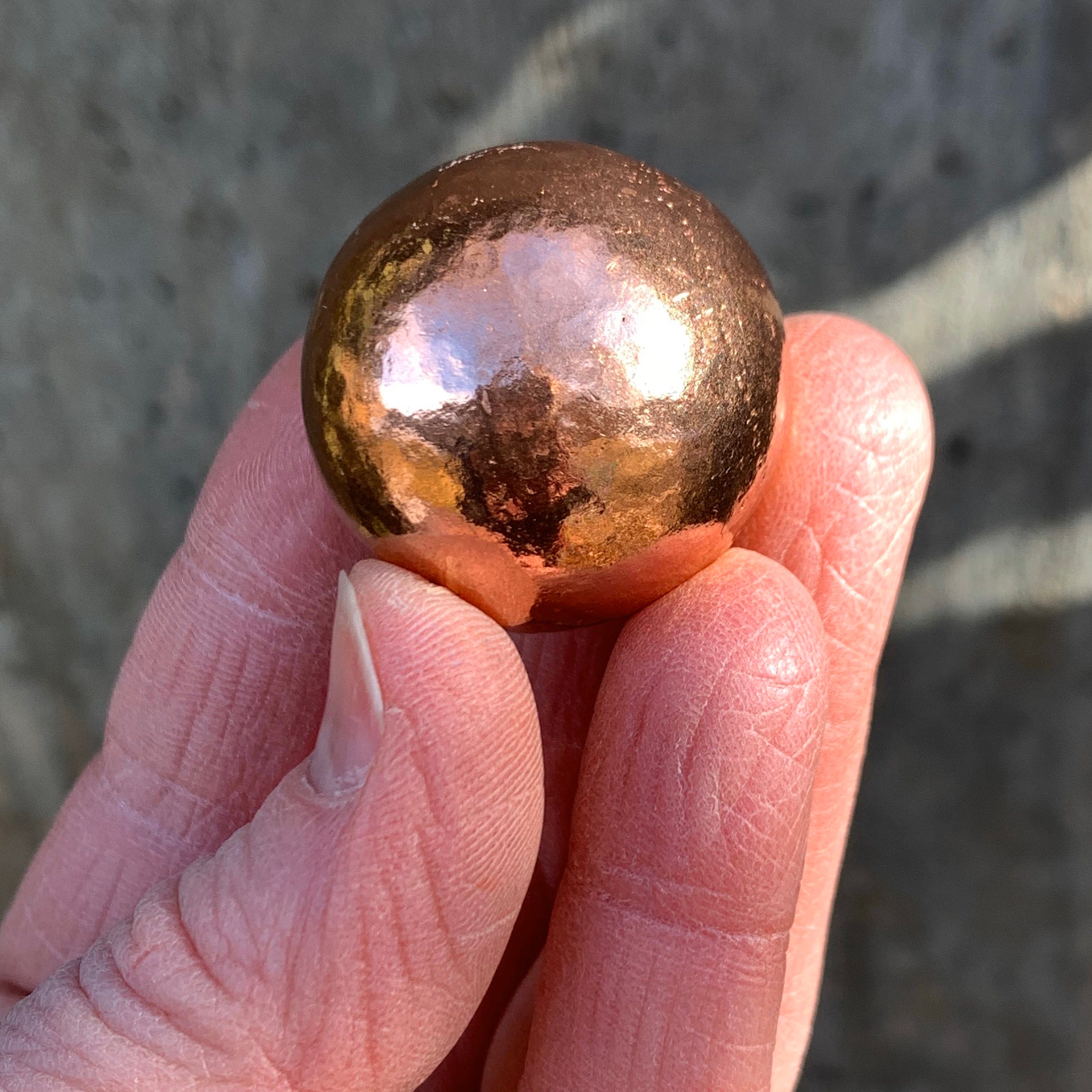 SET of 3 Copper Balls // SOLID 99.9 Pure Copper Spheres // Large