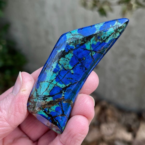 Malachite and Azurite Fully Polished Artistic Freeform // Morenci, Arizona