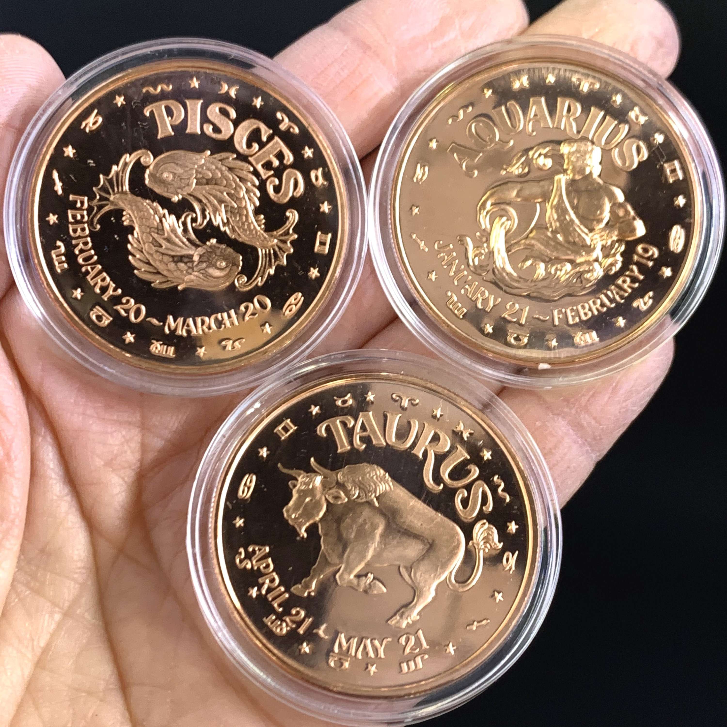 Zodiac Sign Copper Coins / Astrology Gift / Copper Collector Coins / …