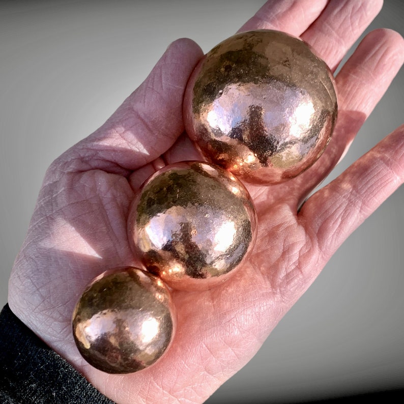 Solid Copper Balls 3 SIZES // 99.9% Pure Copper Spheres // Large, Medium and Small // Pure Copper Orb image 6