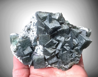 Teal Green Fluorite Cubic Crystal Cluster Rocks Minerals Crystals Inner Mongolia