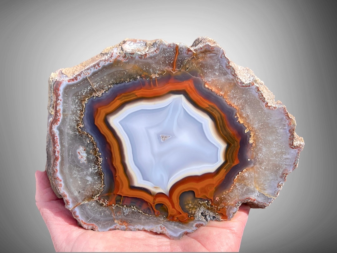 Colorful Polished Agate Nodule // Moroccan Rocks and Minerals - Etsy