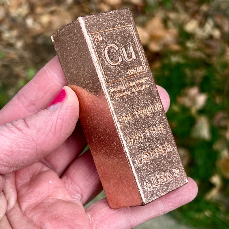 Copper 1lb. INGOT Shape Bar One Pound Copper // Pure Copper Etsy