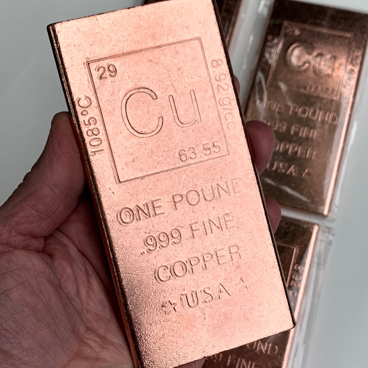 Solid Copper One Pound Bar Ingot, Stocking Stuffer, Pure Copper