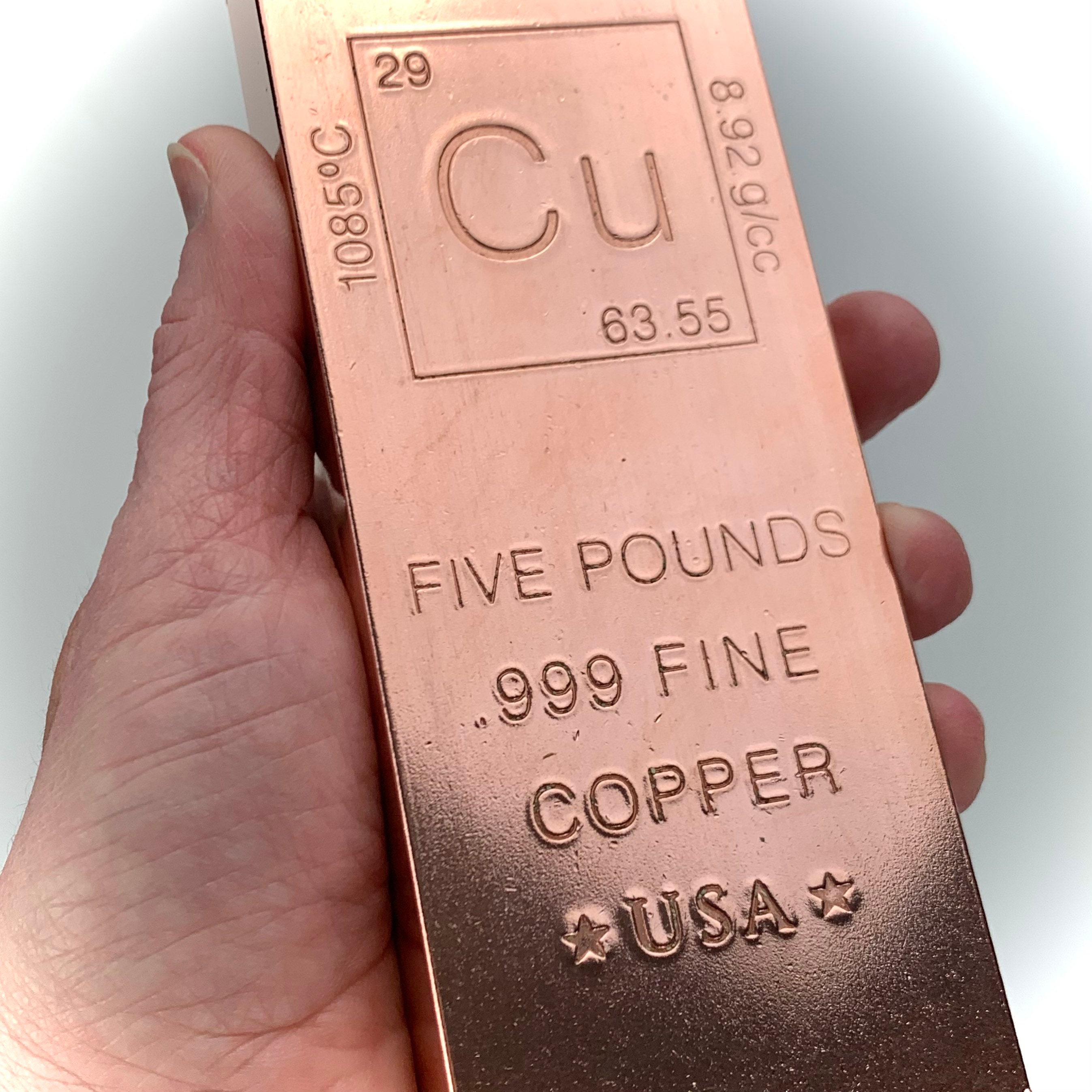 Pure FIVE Pound Copper Ingot Bar // Solid Copper Bullion Fine Etsy