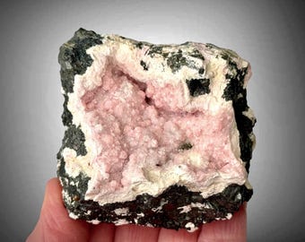 Fine Crystalline Rhodochrosite with Quartz ~ Rocks, Minerals and Crystals of Peru