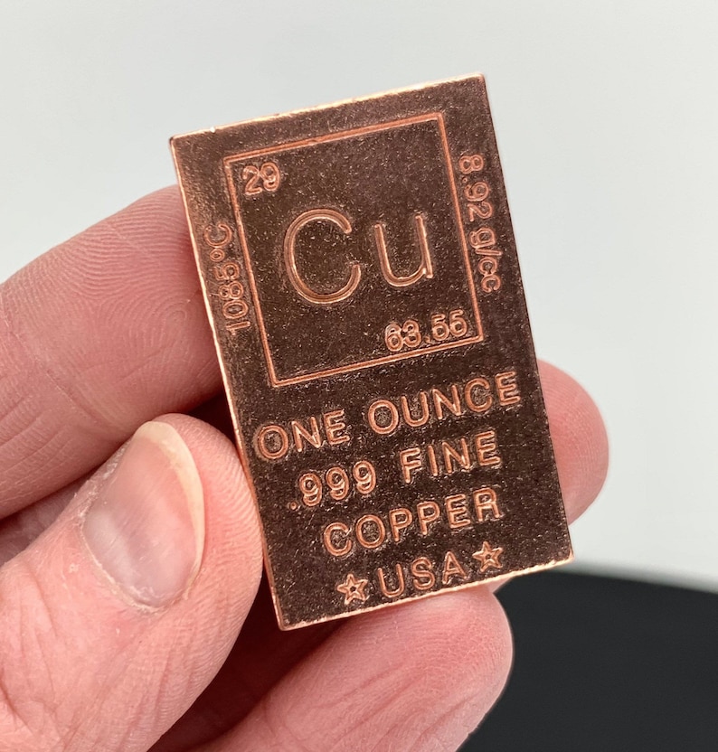 Solid One Ounce Copper Ingot Bars // Pure Copper Bullion Fine Etsy