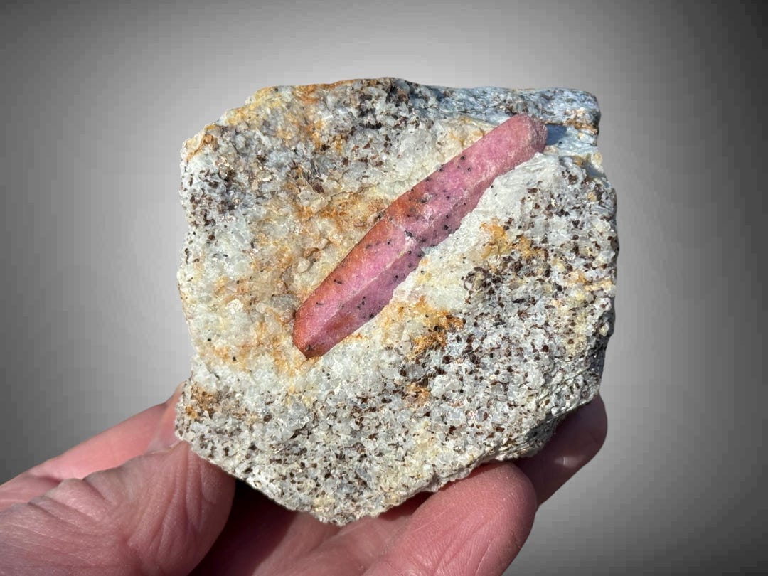 Raw Ruby Fluorescent Mineral From Tanzania in Sparkling Mica Schist ...