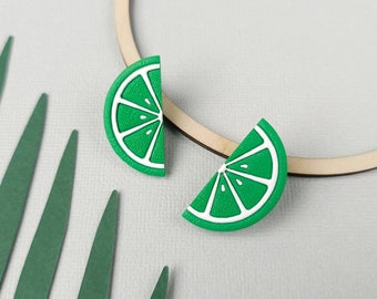 Lime Polymer Clay Earrings