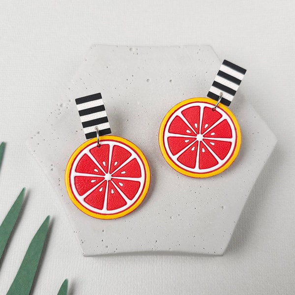 Grapefruit Statement Earrings